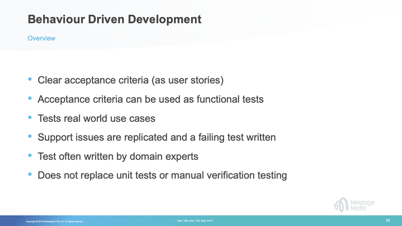 BDD - Overview slide
